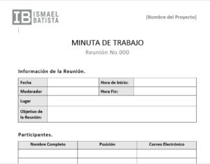 Plantilla Word: MINUTA DE TRABAJO